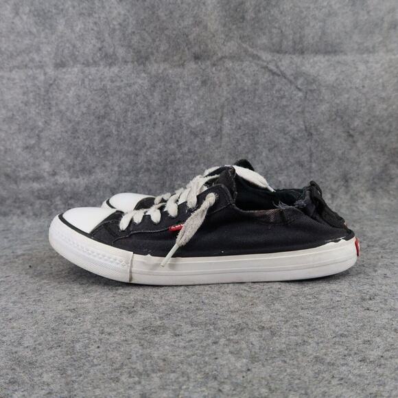 Levis Shoes Womens 6 Sneakers Stretch Slip On Casual Active Stan G Black Canvas - Picture 6 of 13